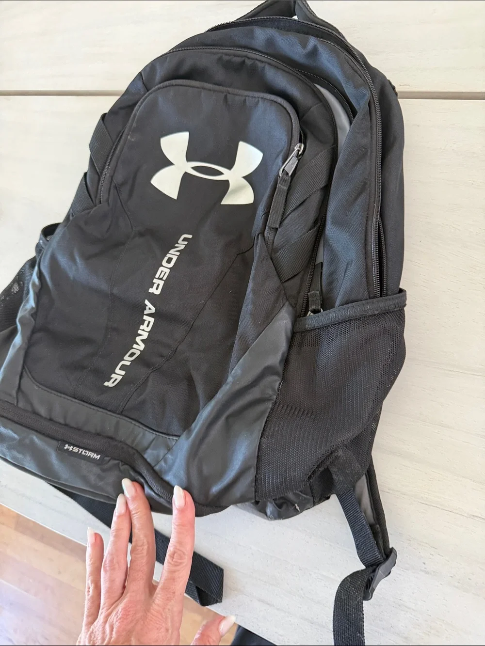 Under Armour Black and Gray Logo Backpack